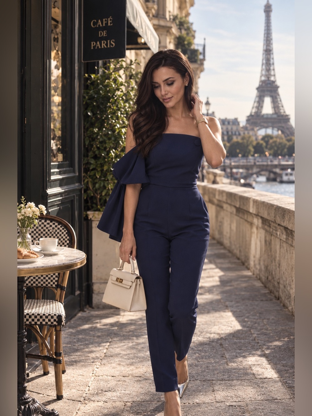 Misha Collection Nezan Jumpsuit in Midnight Blue 0 - Picture 2 of 9